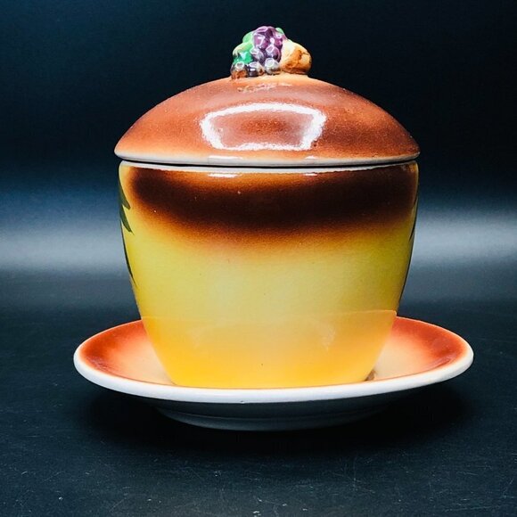 Kitsch Mr. Yummy Jelly Jam Jar Anthropomorphic Condiment Container Japan - Picture 3 of 14